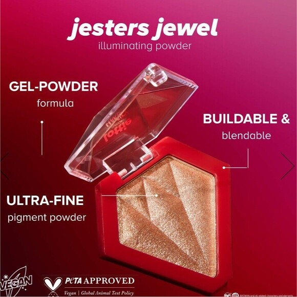 Lottie London Harley Quinn Gold Powder Eyeshadow Blending Diamond Lipstick 4 - Picture 2 of 9